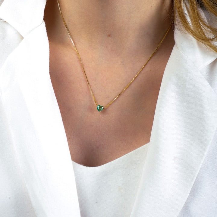 Conjunto Manhattan Dourado de Coração Verde