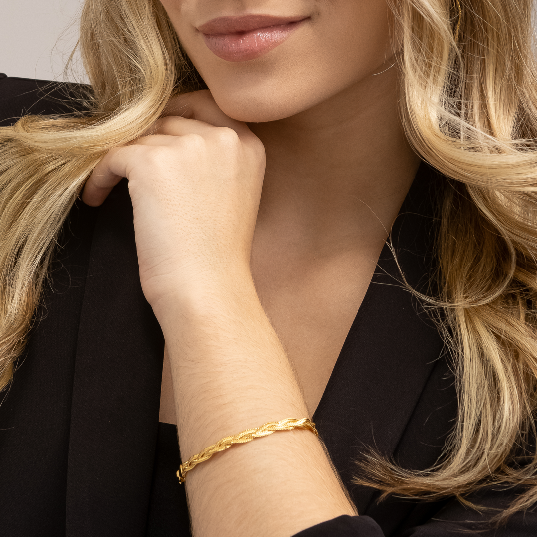 Pulseira Elza Dourada Trançada
