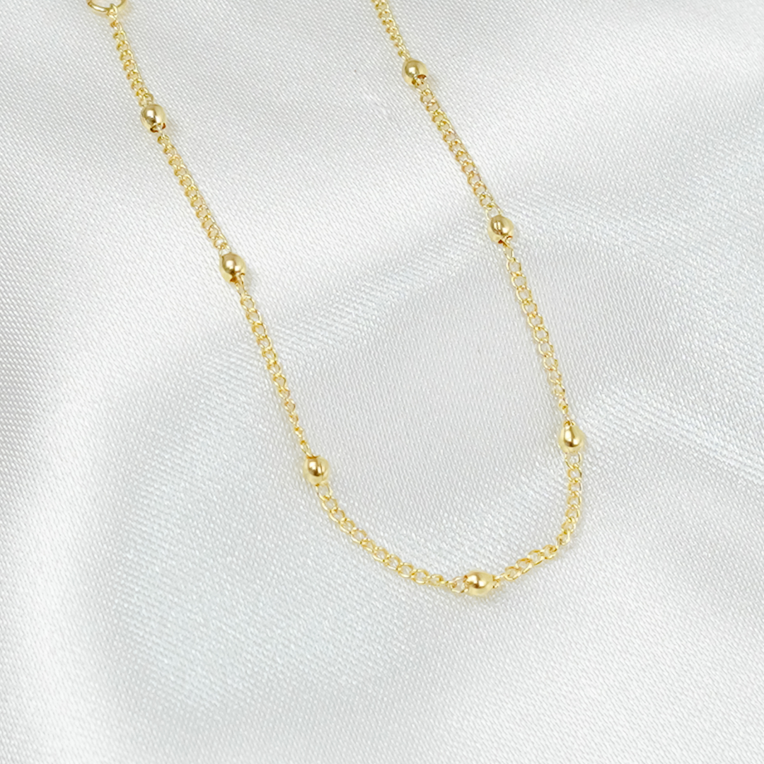 Pulseira Hailey Dourada de Bolinhas Delicada