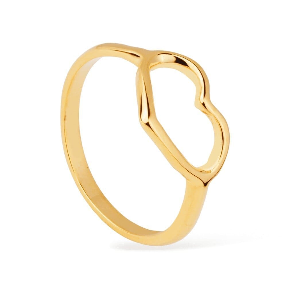 Anel Isadora Dourado de Coração Anel Isadora Dourado de Coração - Anéis de Coração 0001 Hub Joias