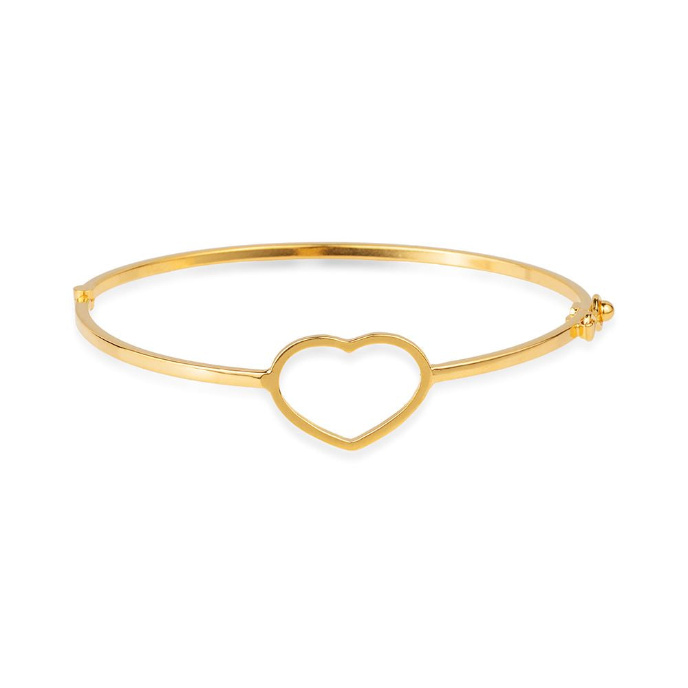 Bracelete Dourado de Coração Pulseiras Hub Joias