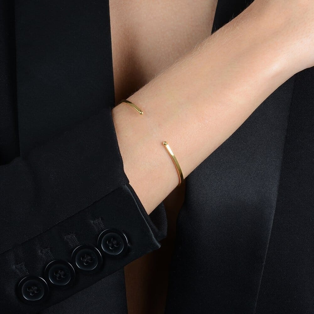 Bracelete Dourado Liso Pulseiras Hub Joias
