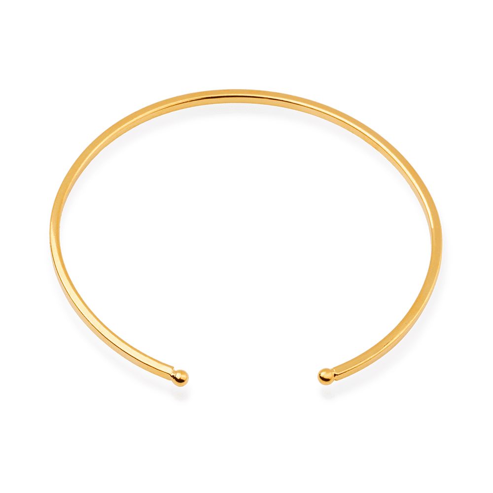 Bracelete Dourado Liso Pulseiras Hub Joias