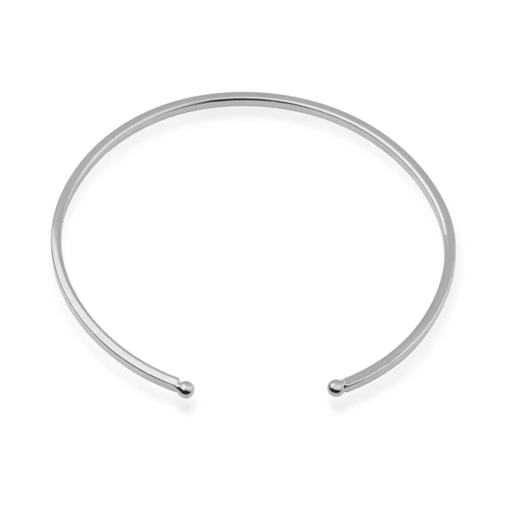 Bracelete Prateado Liso Pulseiras Hub Joias