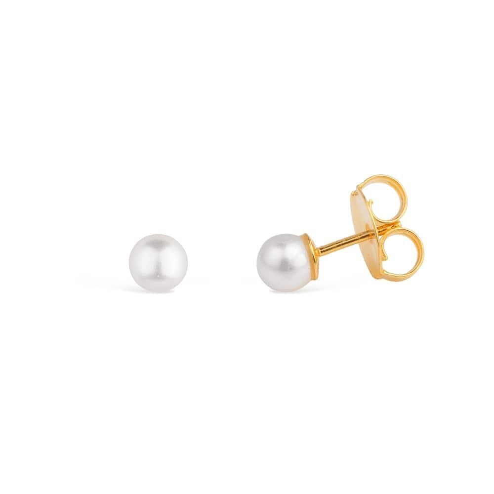Brinco Dourado Classico de Pérola Brincos Hub Joias