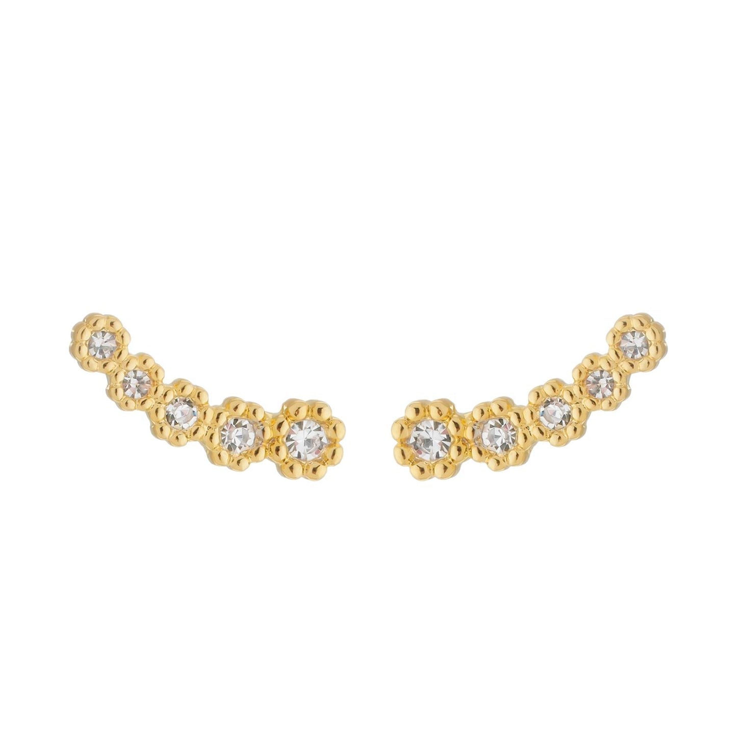 Brinco Dourado Ear Cuff 5 Pedras Zircônia Brincos Hub Joias