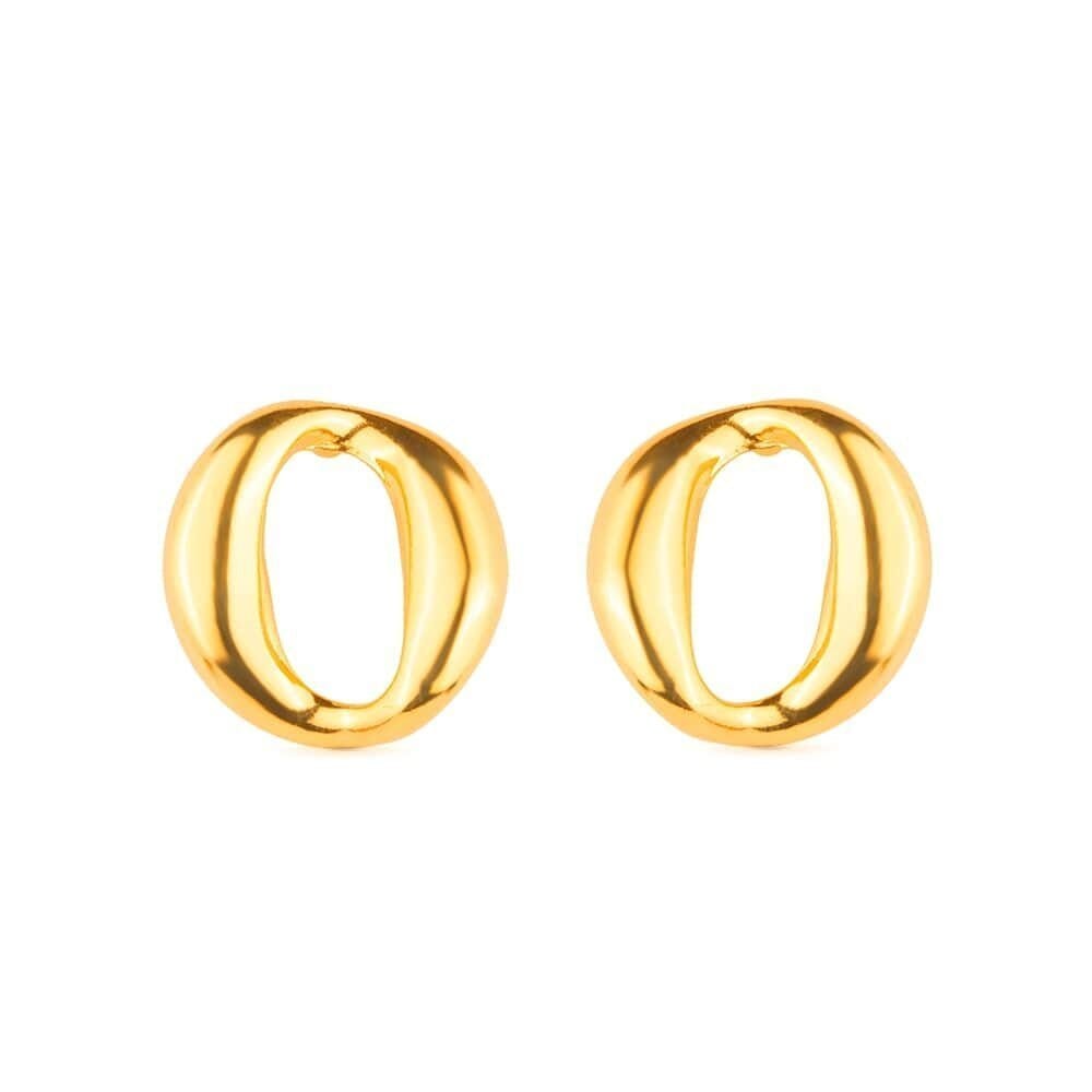 Brinco Dourado Elo Corrente Brincos Hub Joias