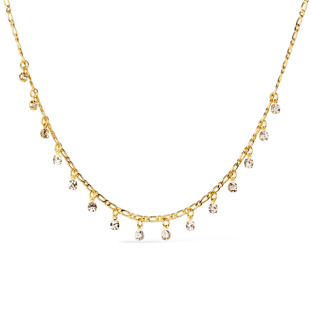 Chocker Dourada Pontos de Luz com Extensor Colares Hub Joias