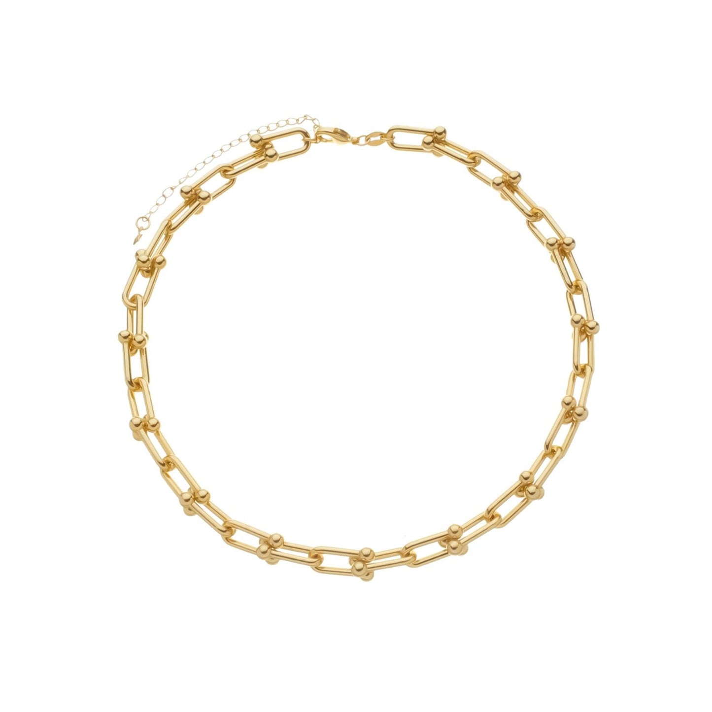 Colar Dourado Chocker Corrente Elos Largos Colares Hub Joias