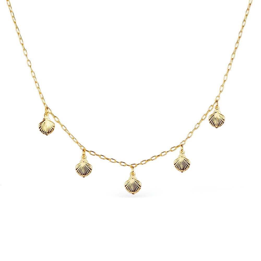 Colar Dourado de Concha Colares Hub Joias