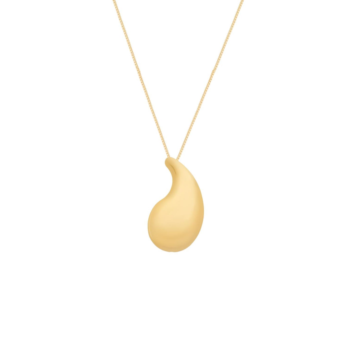 Colar Dourado de Gota Curvada Colares Hub Joias