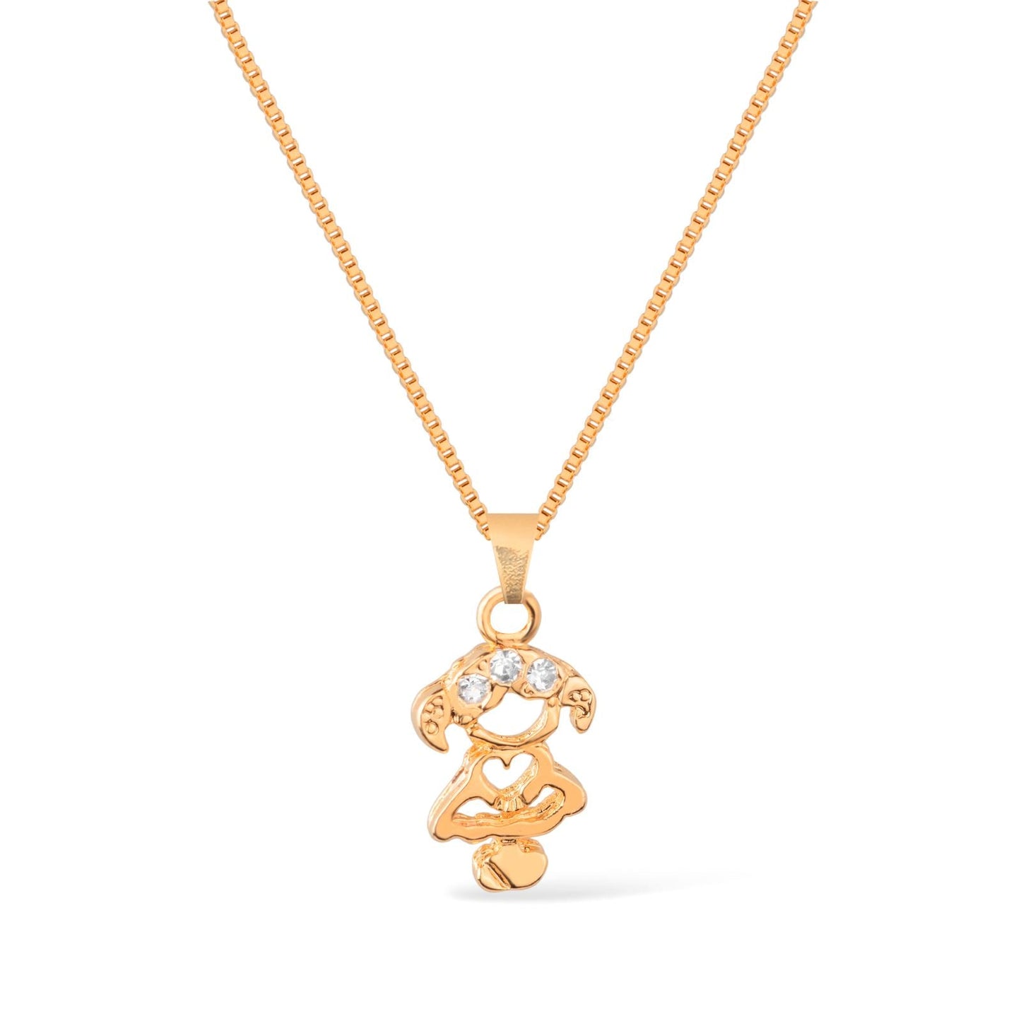 Colar Dourado Filha com Zircônia Colares Hub Joias