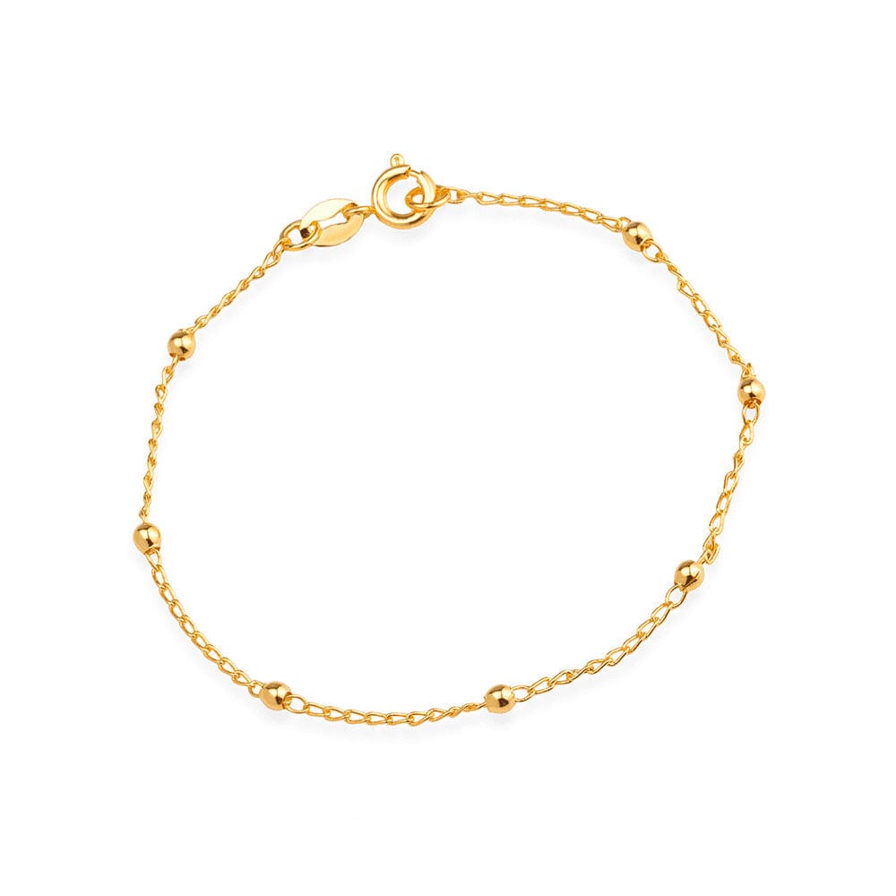 Pulseira Dourada de Bolinhas Delicada Pulseiras Hub Joias