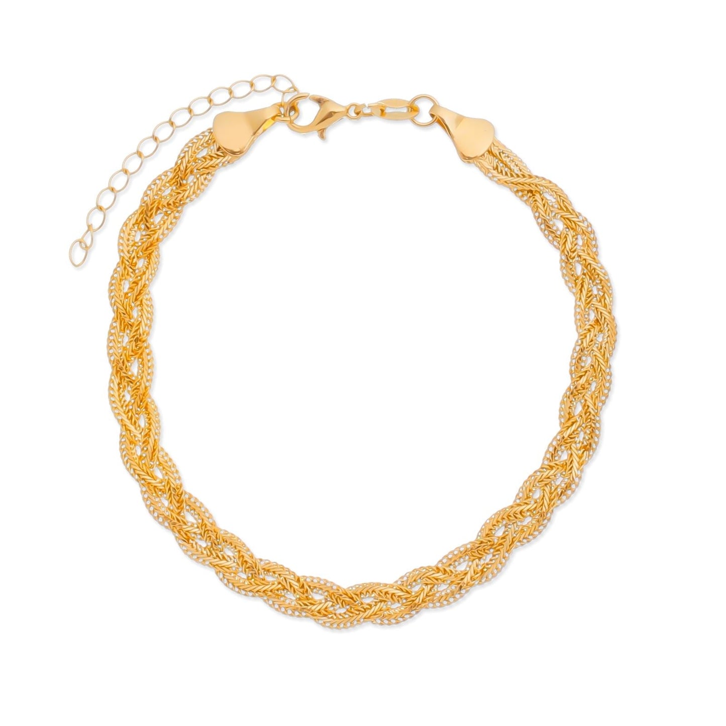 Pulseira Dourada Trançada Pulseiras Hub Joias
