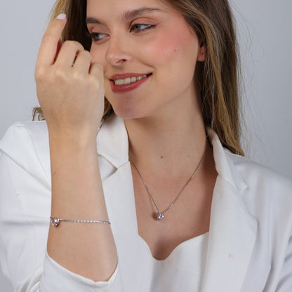 Kit Prateado Vivienne Duo - Colar e Pulseira