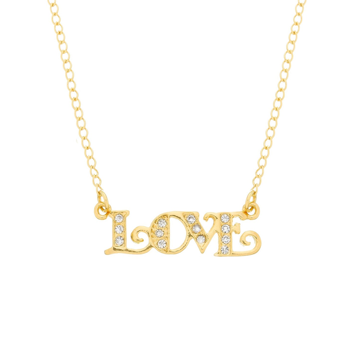 Colar Juliete Dourado Love com Zircônia