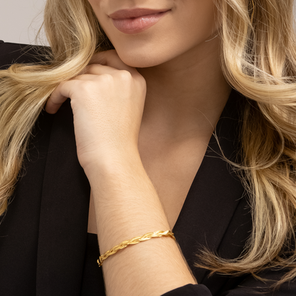 Pulseira Elza Dourada Trançada