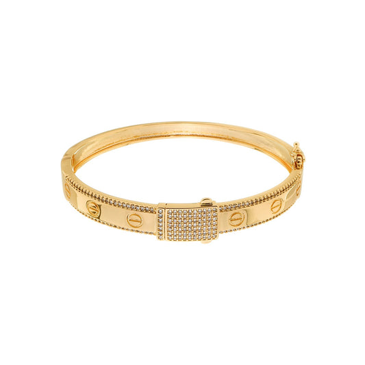 Bracelete Penina Dourado Cravejado de Zircônia