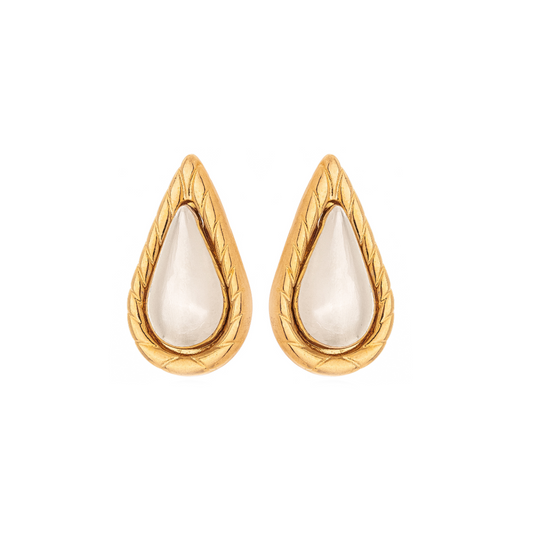 Brinco Taillor Dourado e Prateado Formato Gota
