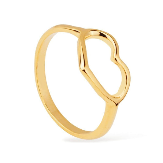 Anel Isadora Dourado de Coração Anel Isadora Dourado de Coração - Anéis de Coração 0001 Hub Joias 