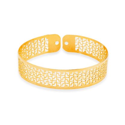 Bracelete Dourado de Renda Vazado Pulseiras Hub Joias 