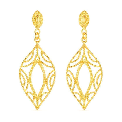 Brinco Dourado Folha de Gala Brincos Hub Joias 