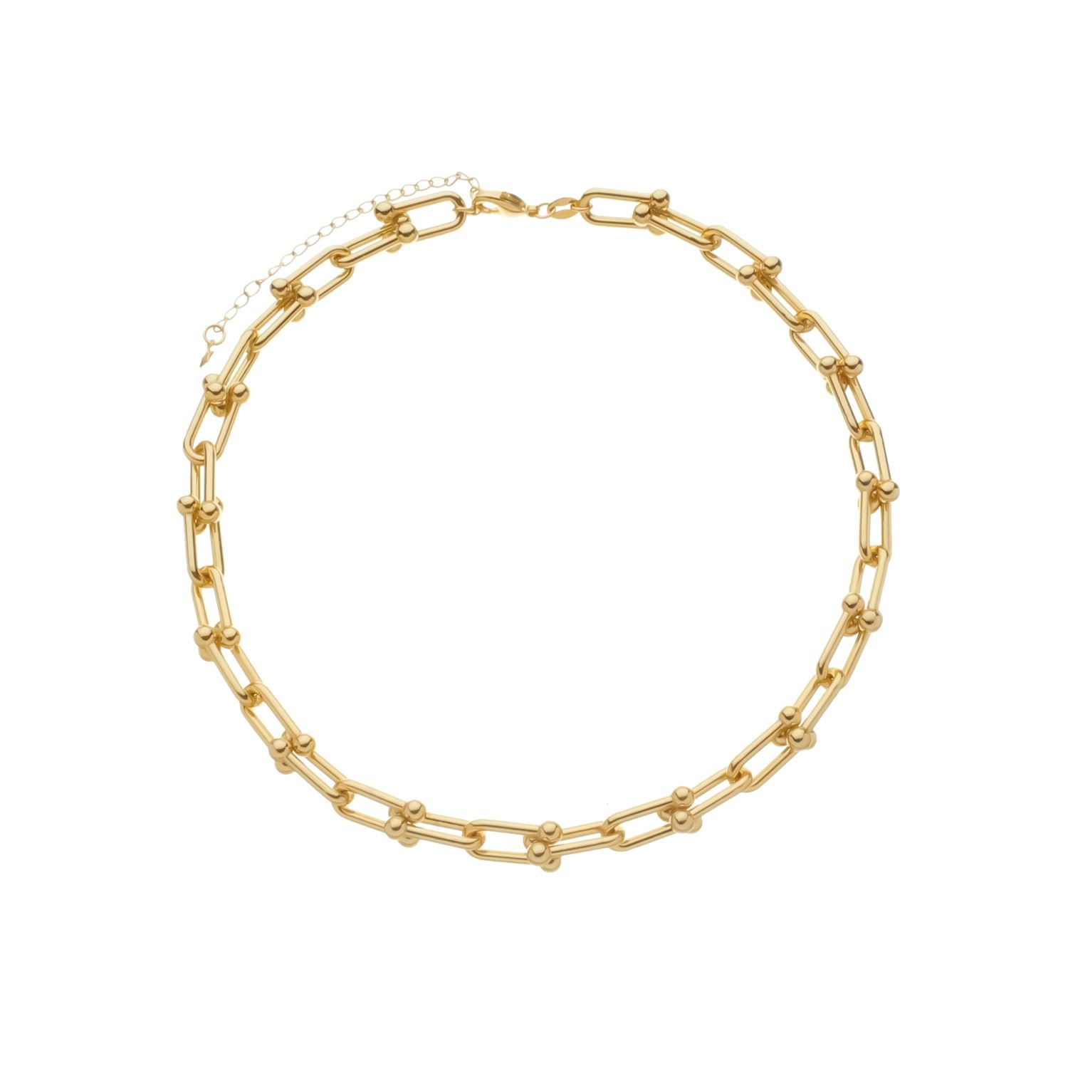 Colar Dourado Chocker Corrente Elos Largos Colares Hub Joias 