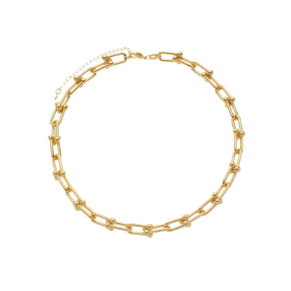 Colar Dourado Chocker Corrente Elos Largos Colares Hub Joias 