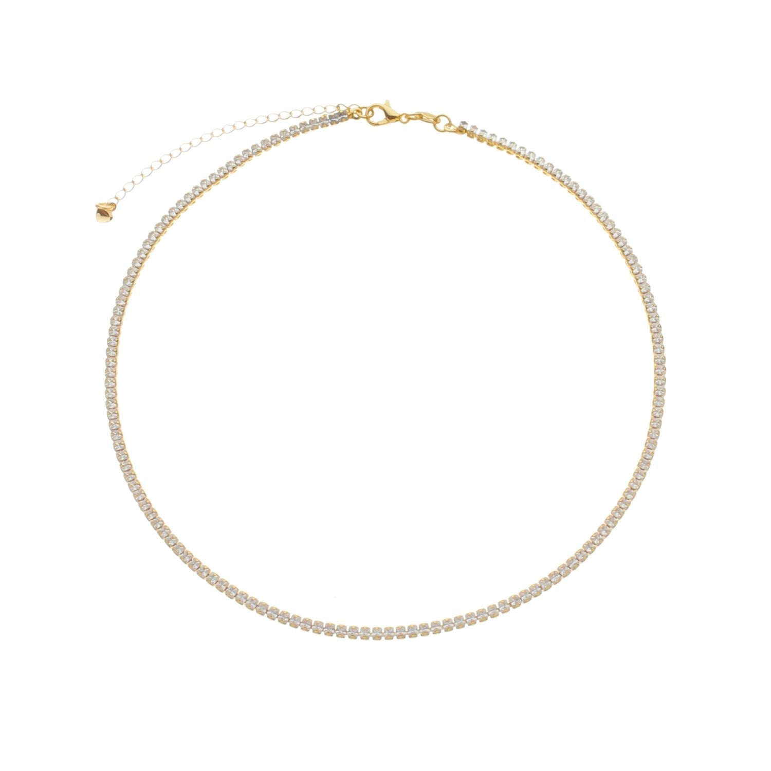 Colar Dourado Chocker Riviera Pedras Brancas Colares Hub Joias 