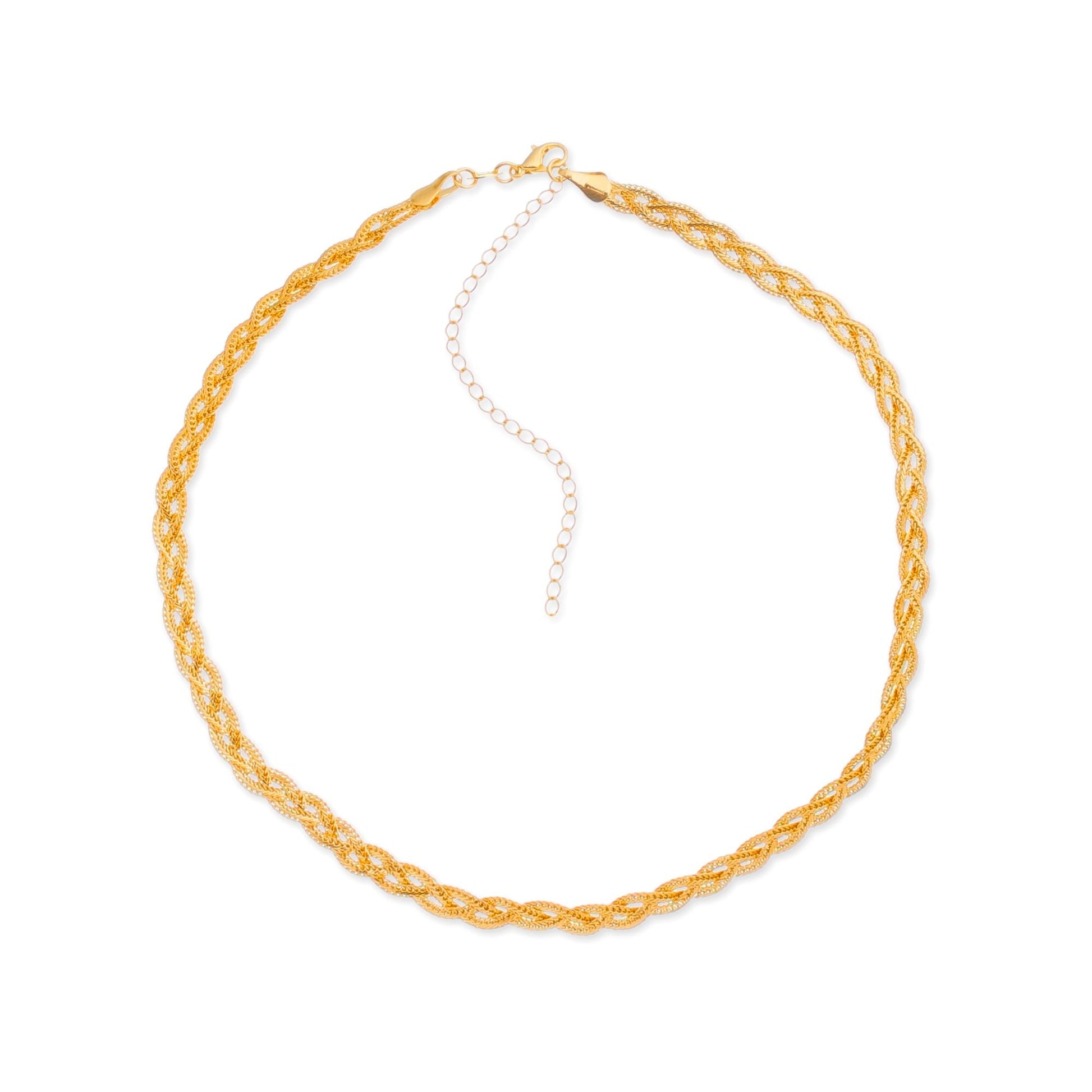 Colar Dourado Chocker Trançada Colares Hub Joias 