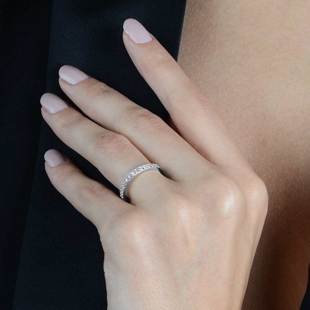 Anel Laura Prateado Solitário Ponto de Luz Zircônia - Fonttani