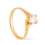 Anel Nina Dourado Solitário com Pedra de Zircônia - Fonttani