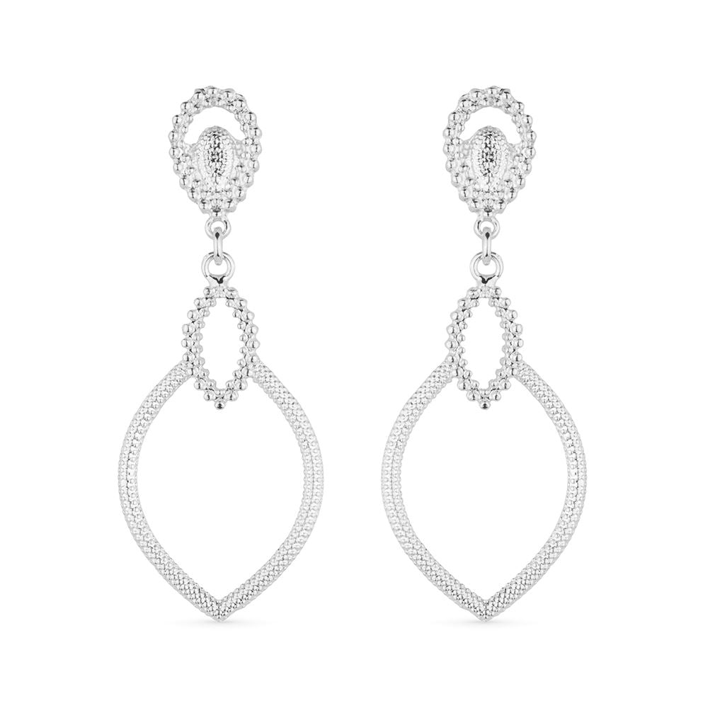 Brinco Ariella Prateado Luxo Gota de Gala - Fonttani