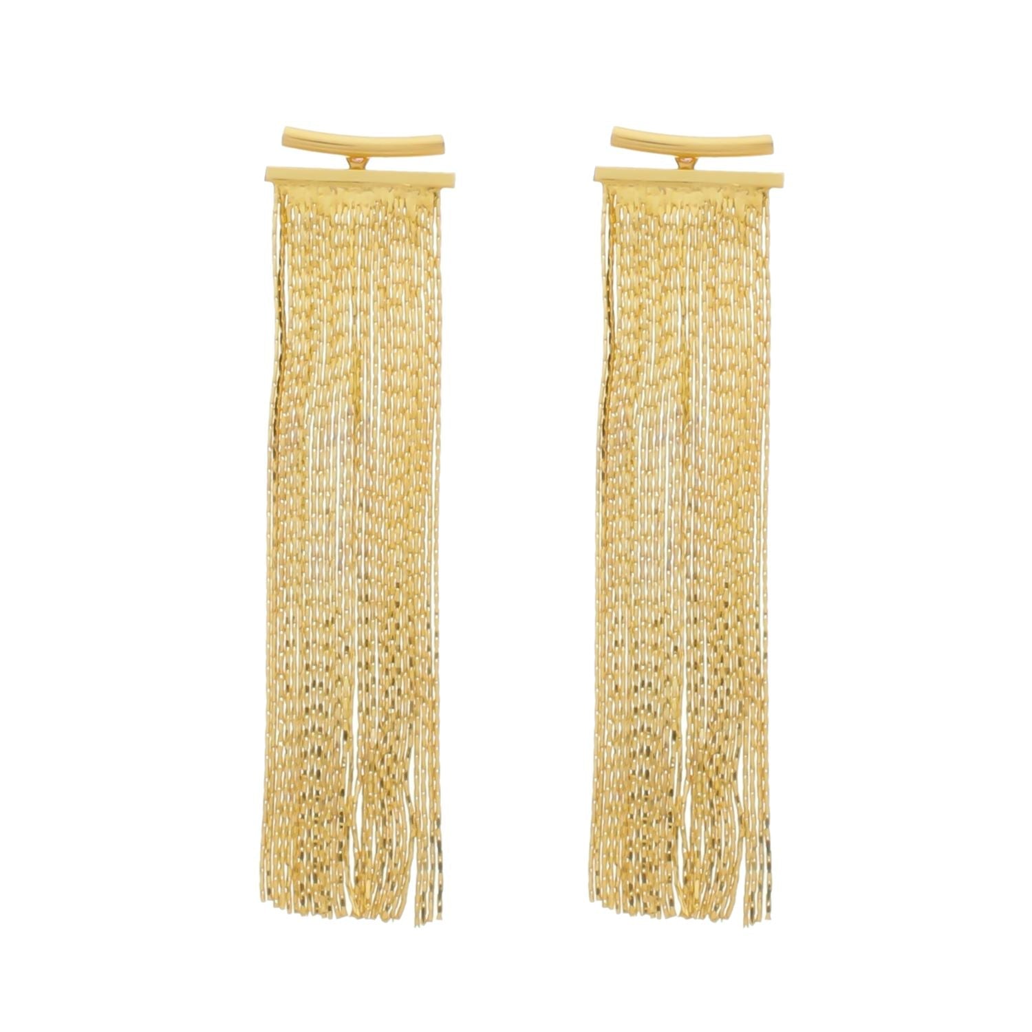 Brinco Flávia Dourado de Franja - Fonttani