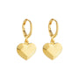 Brinco Gica Dourado de Argolinha Coração Traços Retos - Fonttani