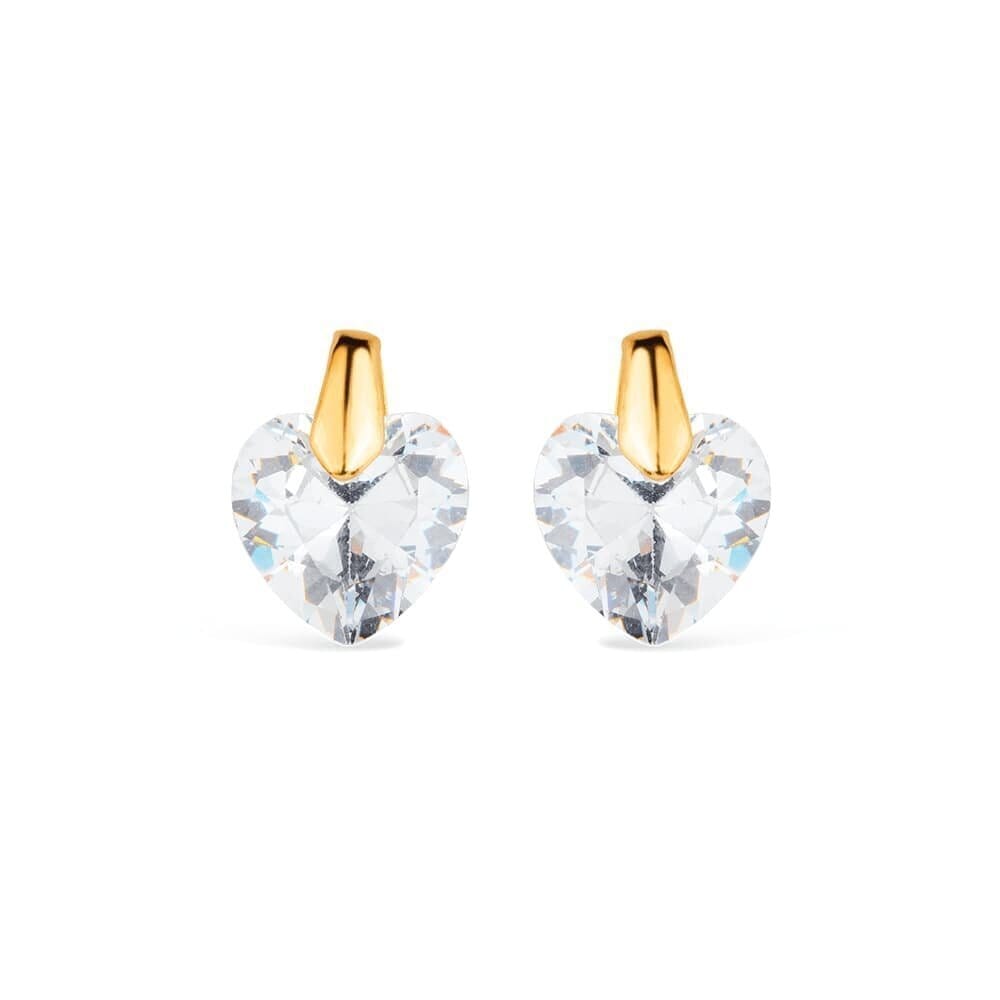 Brinco Grazzi Dourado de Pedra Zircônia em formato de Coração - Fonttani