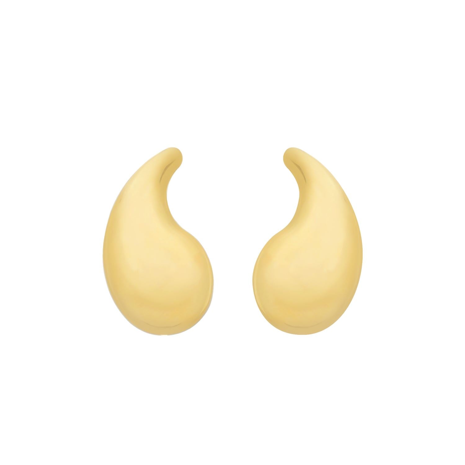 Brinco Karine Dourado Gota Curvada Média - Fonttani