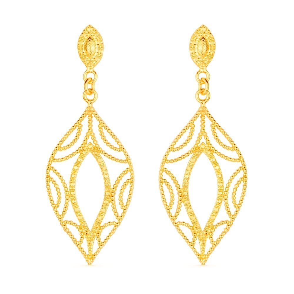 Brinco Lavínia Dourado Folha de Gala - Fonttani