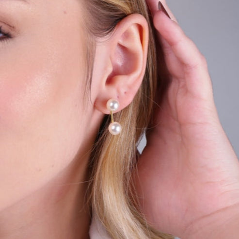 Brinco Miriam Dourado de Pérola Dupla - Fonttani