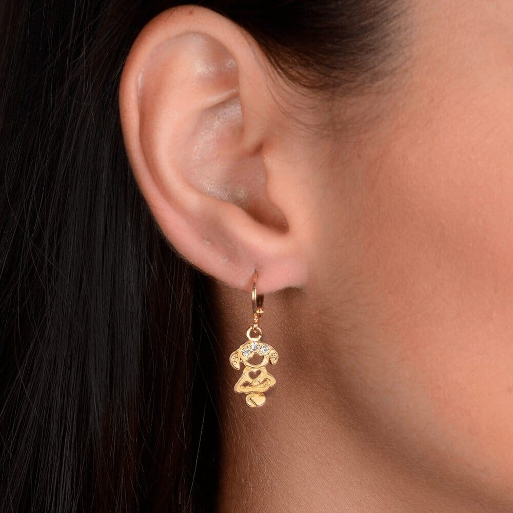 Brinco Mirna Dourado de Argolinha Filha Menina Pedras Zircônia - Fonttani