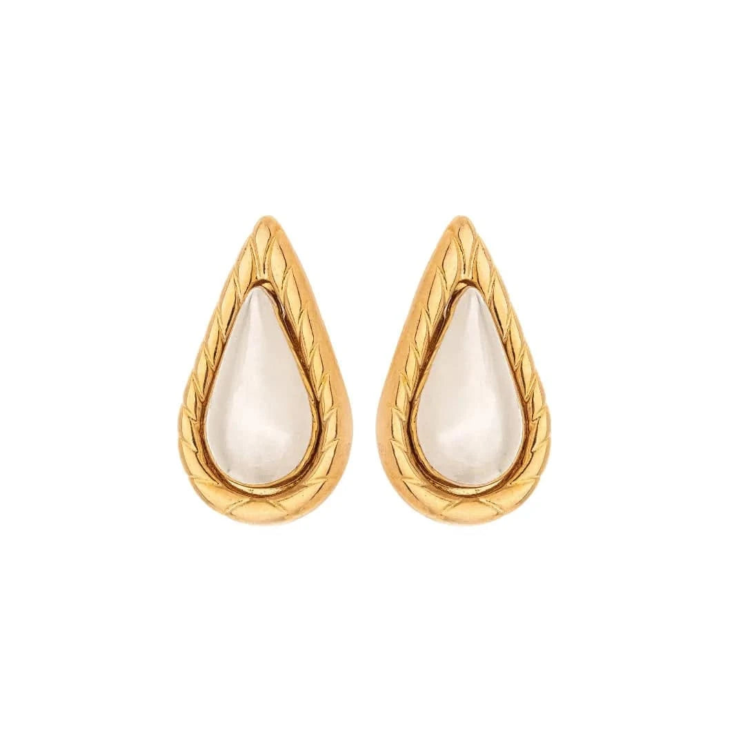 Brinco Taillor Dourado e Prateado Formato Gota - Fonttani