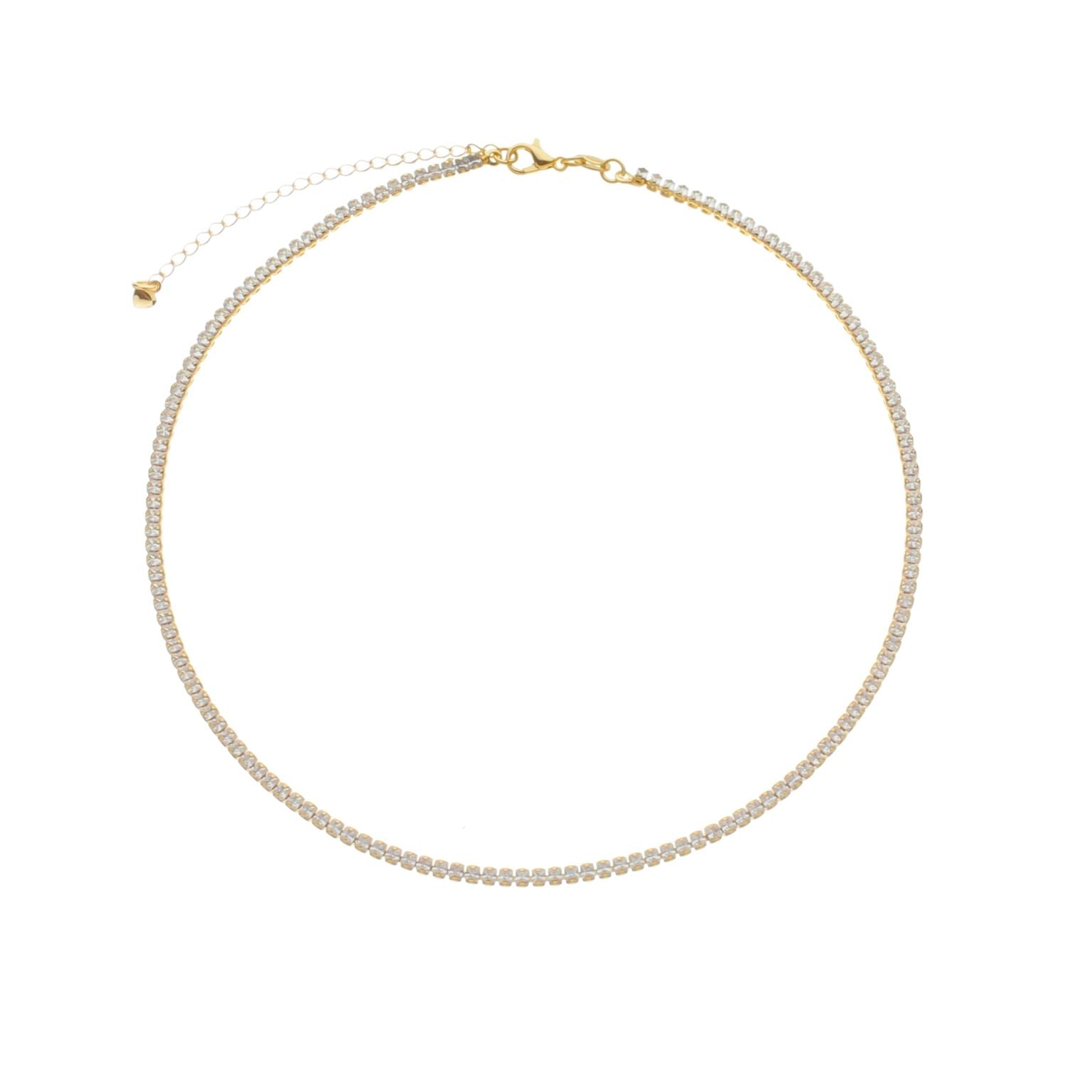 Colar Ariana Dourado Chocker Riviera Pedras Brancas - Fonttani