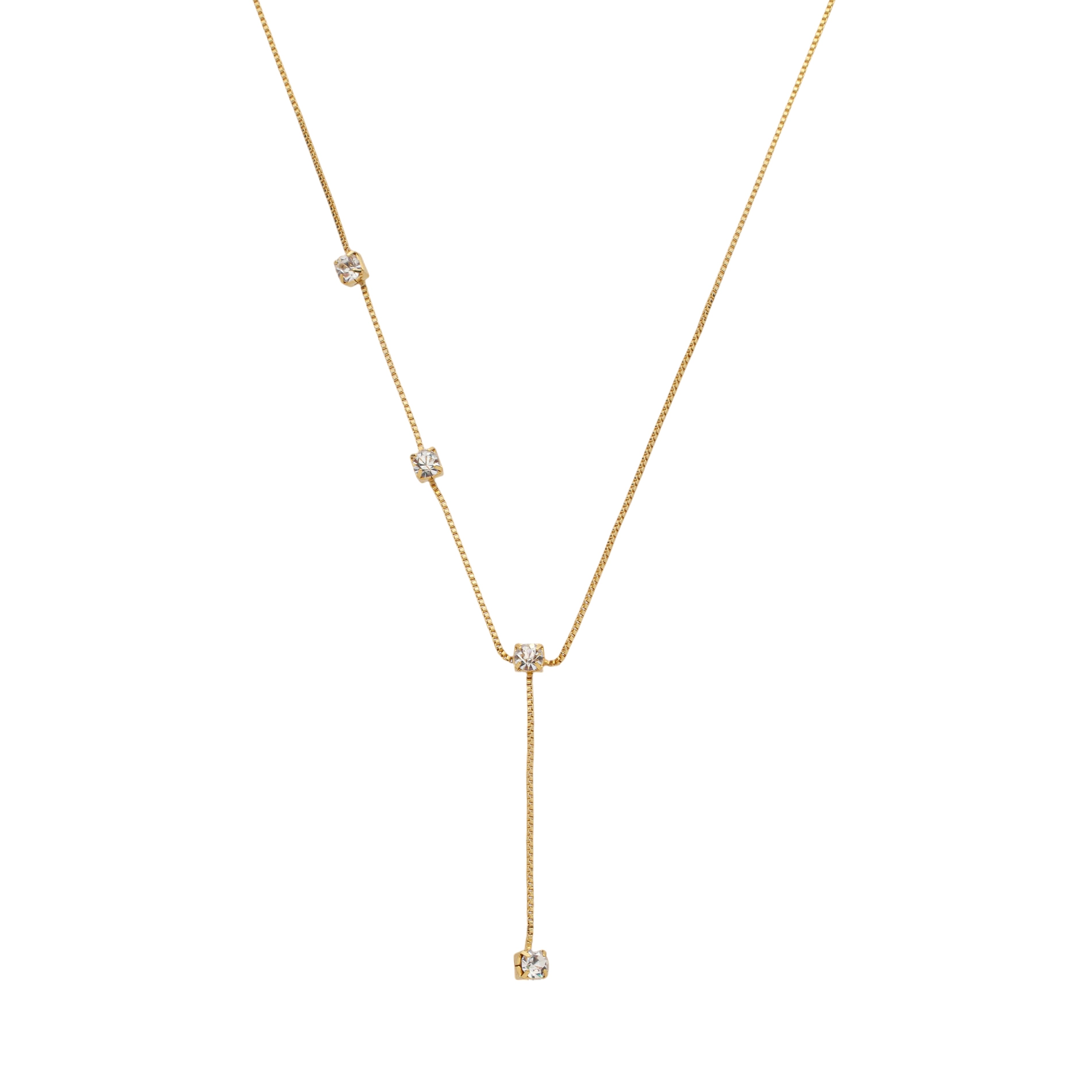 Colar Campellier Dourado Gravatinha com Pontos de Luz - Fonttani