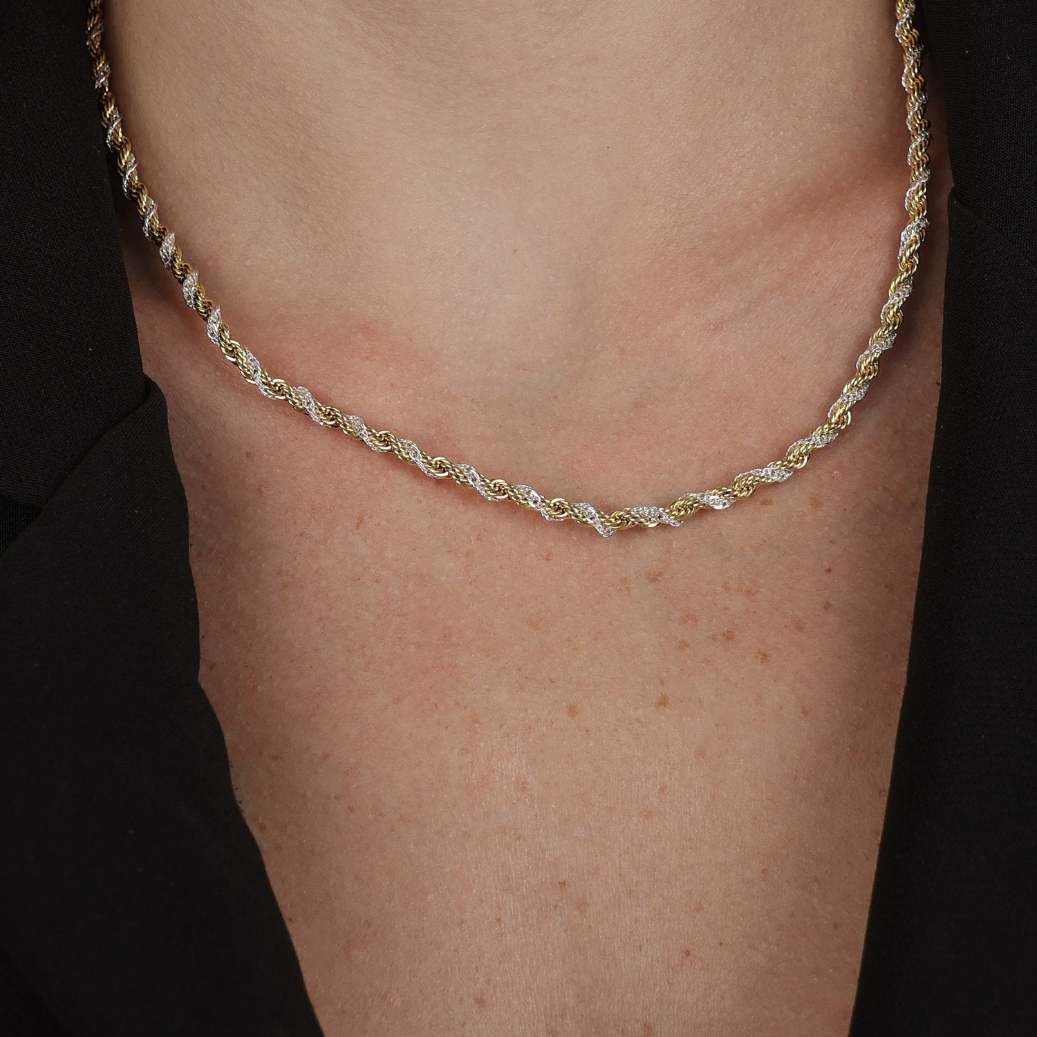 Colar Íris Baiano Dourado e Prateado - Fonttani