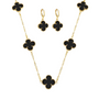 Conjunto Emeline Com Zircônia Preta - Colar e Brincos - Fonttani