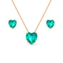 Conjunto Manhattan Dourado de Coração Verde - Fonttani