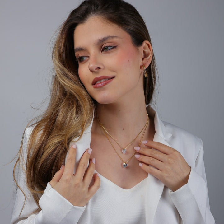 Kit Celina Duo - Brincos e Colar - Fonttani