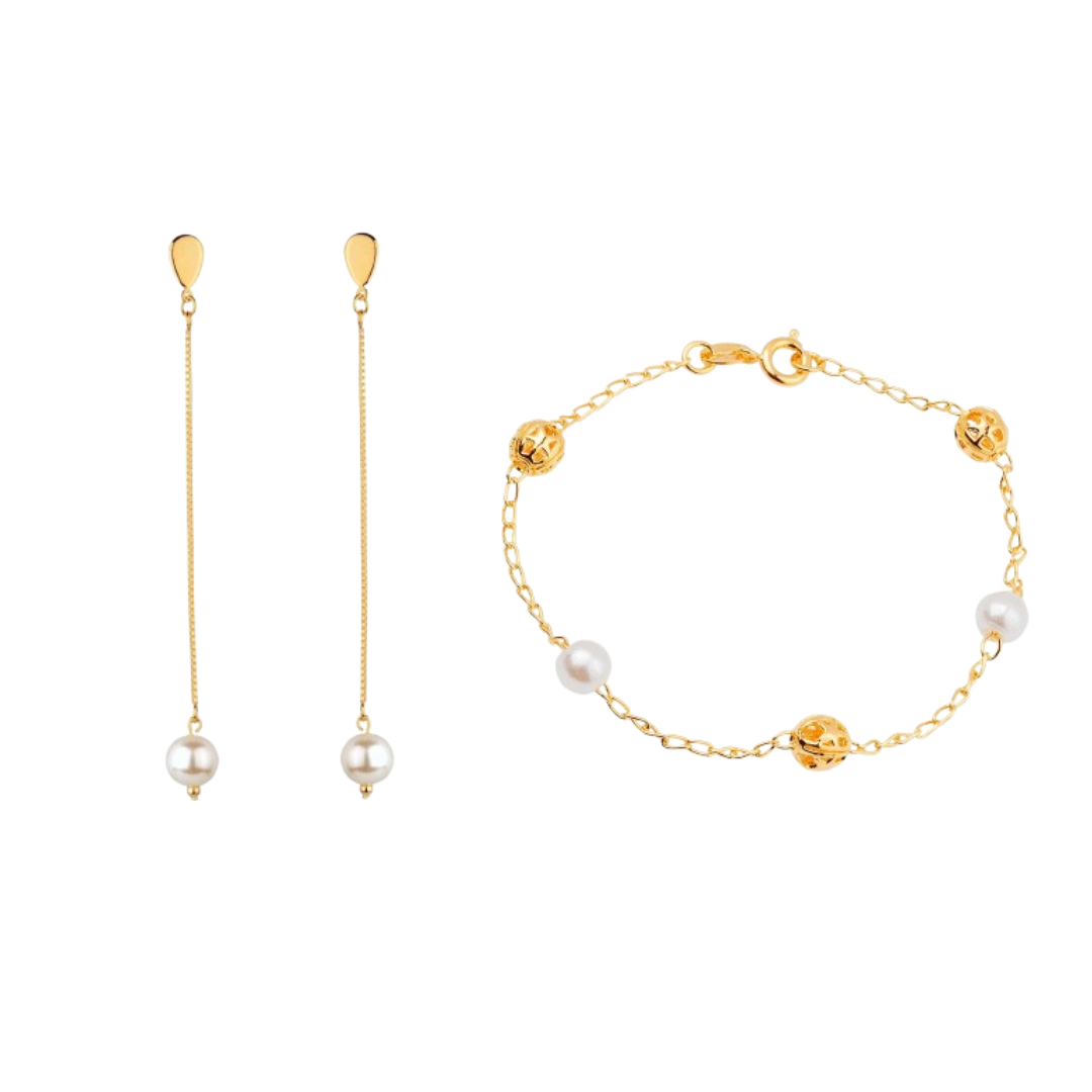 Kit Giselle Duo - Brincos e Pulseira - Fonttani