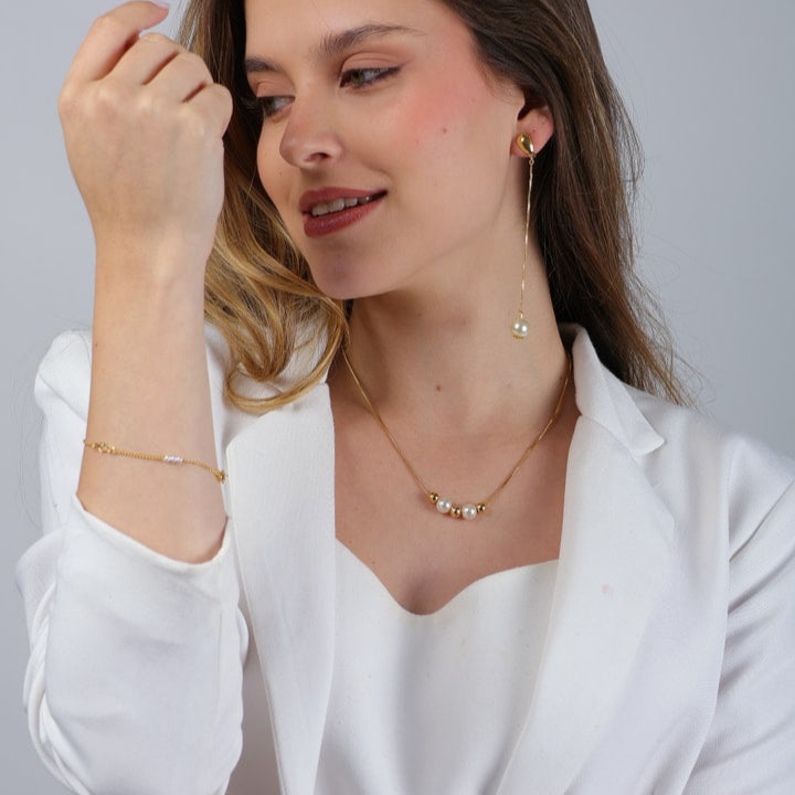 Kit Giselle Trio - Brincos, Colar e Pulseira - Fonttani