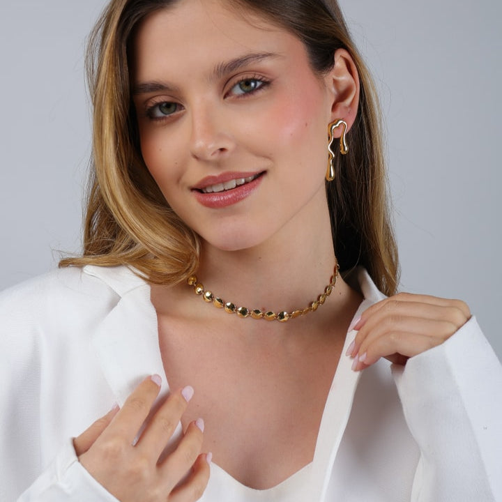 Kit Isolda Duo - Brincos e Chocker - Fonttani